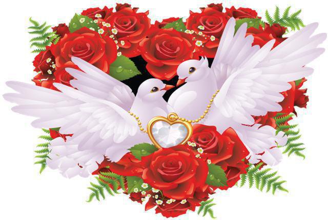 Совет да Любовь - 2 - верность, голуби, свадьба, розы - оригинал