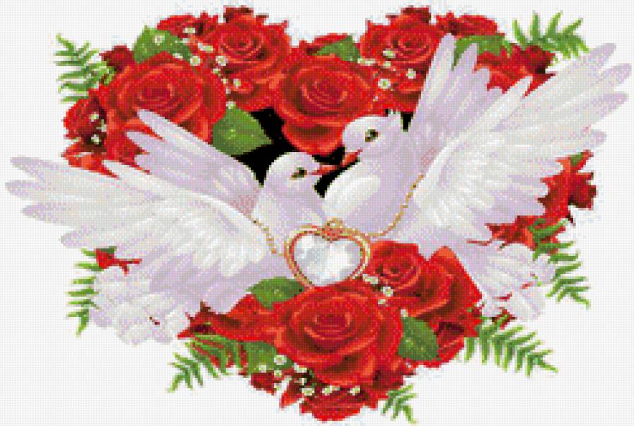 Совет да Любовь - 2 - голуби, розы, свадьба, верность - предпросмотр