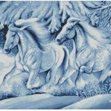 Схема вышивки «зимние лошадки»
