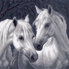Схема вышивки «Влюбленные лошадки»