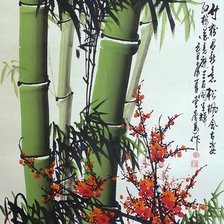 Схема вышивки «пано бамбук»