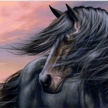 Оригинал схемы вышивки «Черный конь» (№667184)