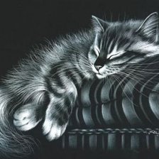 Оригинал схемы вышивки «Кот на отдыхе» (№680283)