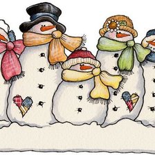 Оригинал схемы вышивки «семейство снеговиков» (№685254)