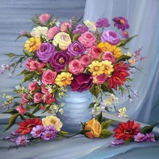 Оригинал схемы вышивки «ваза с цветами» (№689044)