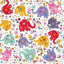 Схема вышивки «Веселые слоники»