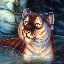 Схема вышивки «купающийся тигр»