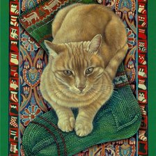 Оригинал схемы вышивки «кошачий портрет» (№700921)