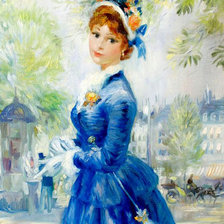 Схема вышивки «дама в голубом»