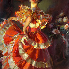 Схема вышивки «Испанская танцовщица»