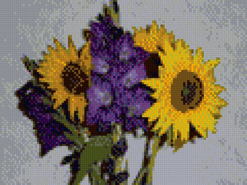 подарок лета - гладиолус, подсолнух, цветы - предпросмотр