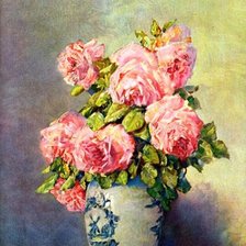 Оригинал схемы вышивки «MAX THEODORE STRECKENBACH розы в вазе» (№722321)