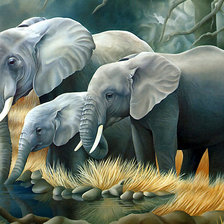 Оригинал схемы вышивки «слоны» (№722469)