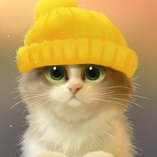Оригинал схемы вышивки «Котик в шапочке» (№723226)