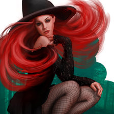 Схема вышивки «рыжая ведьмочка»