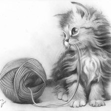 Схема вышивки «котенок»