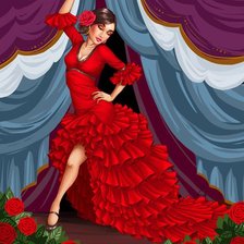 Оригинал схемы вышивки «Испанский танец» (№730512)