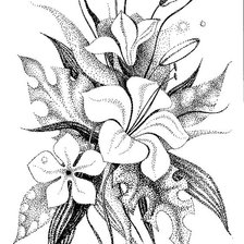 Схема вышивки «рисованные цветы-6»