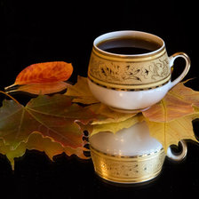 Схема вышивки «Осенний натюрморт с кофе»