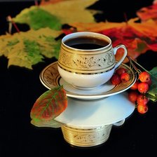 Схема вышивки «Осенний натюрморт с кофе»