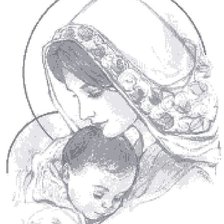 Схема вышивки «Малыш с мамой»