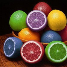 Оригинал схемы вышивки «Разноцветные лимоны» (№742039)