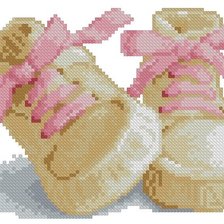 Оригинал схемы вышивки «Детские туфельки девочка» (№742556)