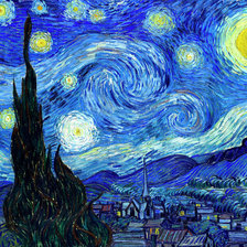 Оригинал схемы вышивки «Звездная ночь. Ван Гог» (№743545)