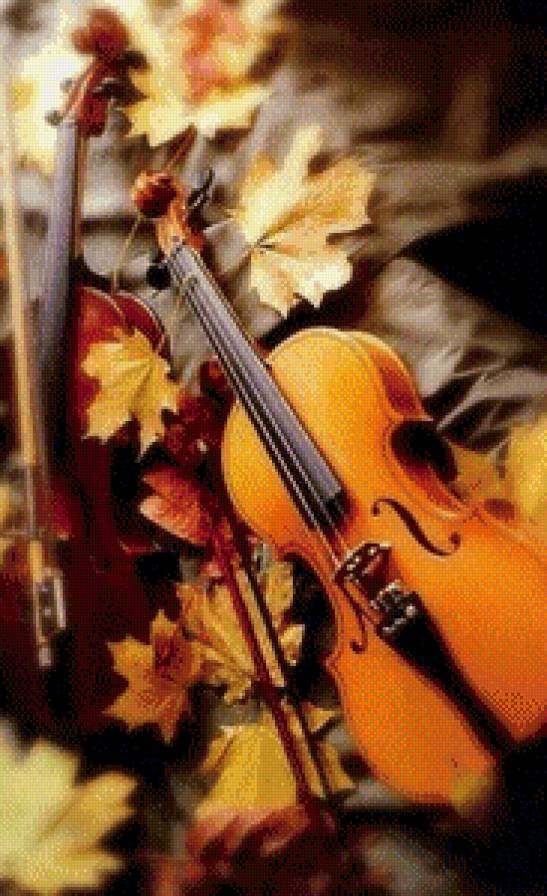 №744085 - листья, осень, музыка, скрипка - предпросмотр