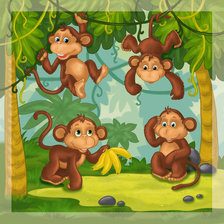 Оригинал схемы вышивки «обезьянки» (№744872)