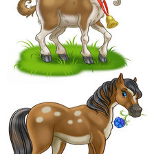 Схема вышивки «козичка и лошадка»