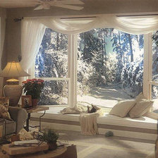 Схема вышивки «Зимний пейзаж из окна»