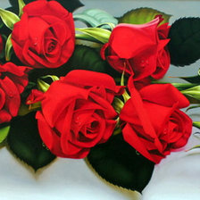 Оригинал схемы вышивки «Красные розы» (№754164)