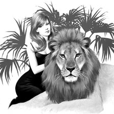 Оригинал схемы вышивки «Леди со львом...» (№754998)