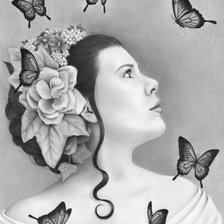 Схема вышивки «Леди и бабочки...»