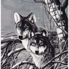 Оригинал схемы вышивки «Волки» (№755651)