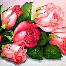 Оригинал схемы вышивки «Розовые розы» (№755797)