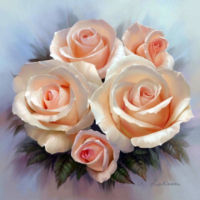 персиковое цудо - цветы, розы - оригинал