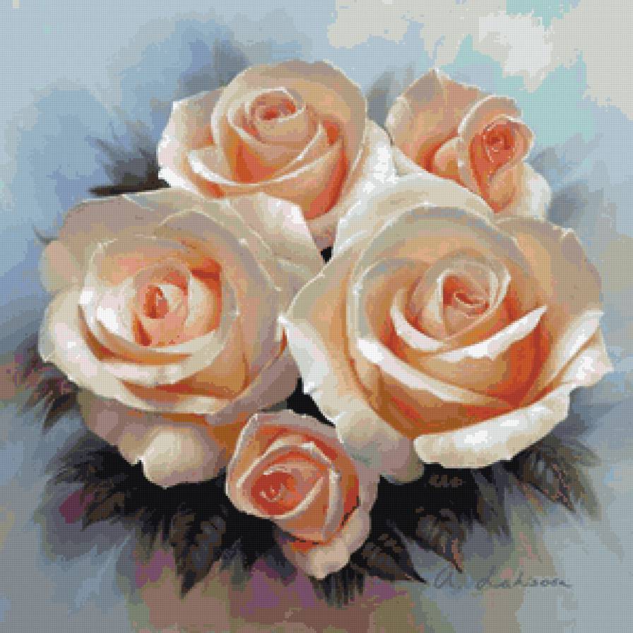 персиковое цудо - розы, цветы - предпросмотр