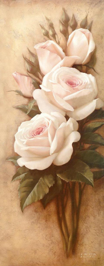 панно роза - розы, цветы, панно - оригинал