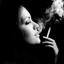 Схема вышивки «девушка с сигаретой»
