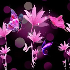 Схема вышивки «Волшебные бабочки на волшебных цветах»