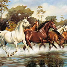 Схема вышивки «бегущие кони»