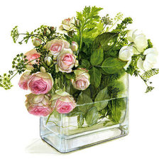 Оригинал схемы вышивки «розы в прозрачной вазе фуджико» (№780867)