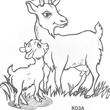 Схема вышивки «коза с козленком»