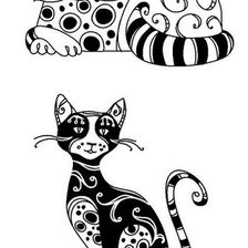 Схема вышивки «кошки»