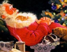 Схема вышивки «Санта Клаус на отдыхе.»