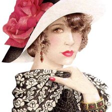 Оригинал схемы вышивки «портрет дамы в шляпе» (№800991)