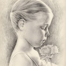 Схема вышивки «Девочка с цветком»
