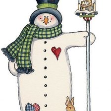 Схема вышивки «Снеговик и зайка»